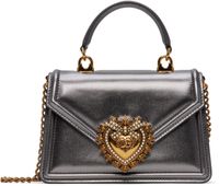 Dolce&Gabbana Gunmetal Small Devotion Bag