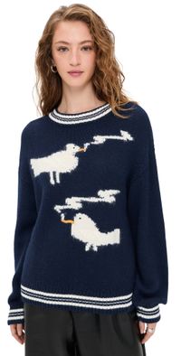 MOTHER The Oversized Sweater Stoned Birds S