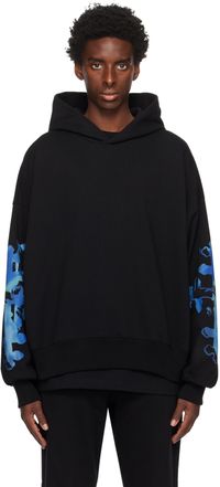 We11done Black Printed Hoodie