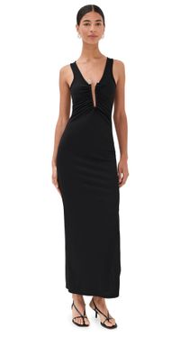 Christopher Esber Crystal Pin Tank Dress Black 10