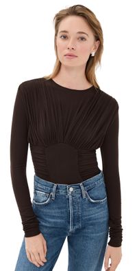 AGOLDE Abbi Thong Bodysuit Root S