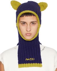 Marni Navy Ear Balaclava
