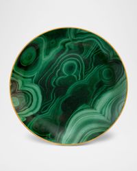 Malachite Canape Plates, Set of 4