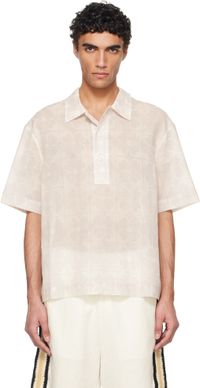 COMMAS Off-White Sheer Floral Shirt