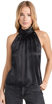 FRAME Foldover Mock Neck Top Black XL