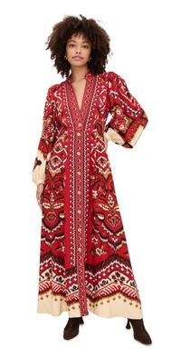 FARM Rio Ainika Pineapple Ikat Maxi Dress Ainika Pineapple Ikat Cream XXS