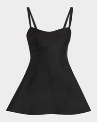 Silk-Blend Peplum Top