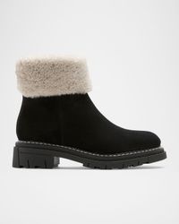Dwayne Shearling-Lined Suede Booties