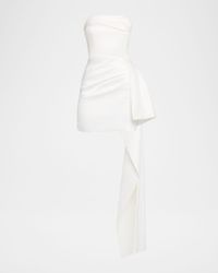 Calliope Strapless Draped Satin Mini Dress