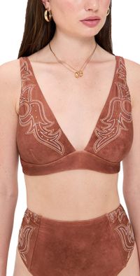 L'AGENCE Lexie Bolero Bikini Top Bronze S