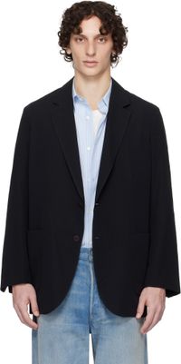 AURALEE Black Light Cotton Wool Viyella Blazer