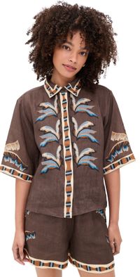 Las Sureñas Collared Shirt Bali Tiger S