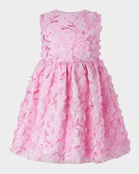 Girl's Rose Applique Party Dress, Size 2-10