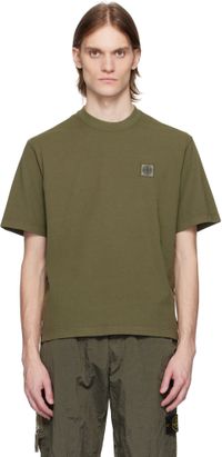 Stone Island Khaki Combed Organic Cotton Jersey T-shirt