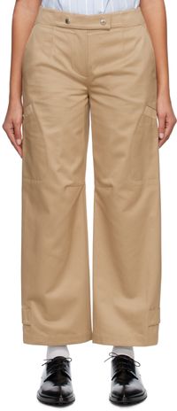 System Pantalon beige à boutons-pression