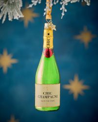 Luxury Champagne Bottle Christmas Ornament