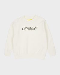 Boy's Bookish Blurred Logo-Print Crewneck, Size 4-12