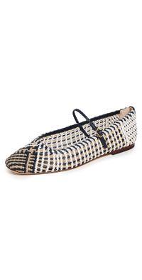 Veronica Beard Ellie Woven Flats Eclipse/Coconut 10