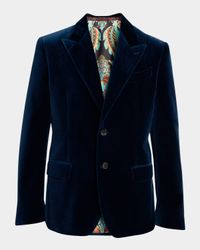 Men's Velvet Peak-Lapel Sport Coat