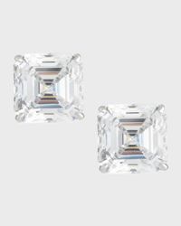14k Yellow Gold 10ct Asscher Stud Earrings