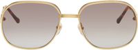 Casablanca Gold Square Metal Sunglasses