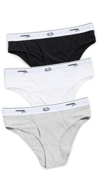 HOMMEGIRLS Homme Girls x Fruit of The Loom Bikini Briefs 3 Pack Black/Heather Grey/White XL