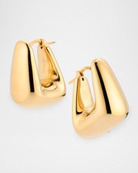 Golden Dreams 18K Yellow Gold Squared Puff Hoop Earrings