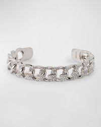 G-Chain Silvery Crystal Cuff Bracelet