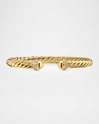 Cablespira Flex Bracelet with Diamonds in 18K Gold, 6mm