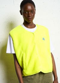 American Vintage - Gilet col rond molletonné sans manches - Taille M/L - Jaune
