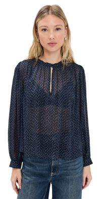 PAIGE Bibiana Blouse Navy Multi XS