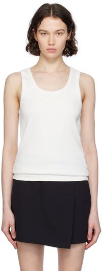 Moncler White Embroidered Tank Top