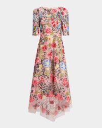 Embroidered High-Low Maxi Dress