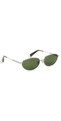 Jacquemus Alba Sunglasses Silver/Wood/Green One Size