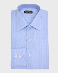Men's Twill Check Slim-Fit Dress Shirt