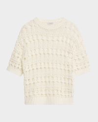 Openwork Knit Cotton Jute Top