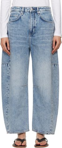 rag & bone Jean Charlie bleu à taille haute et à jambes incurvées
