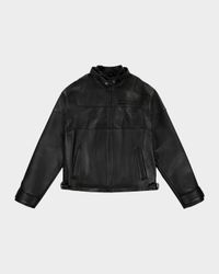 Men's Black-Out Leather Racing Jacket