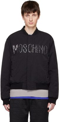 Moschino Black Embellished Bomber Jacket