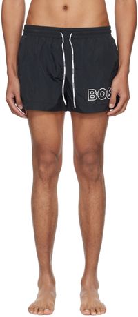 Boss Maillot de bain noir à logo