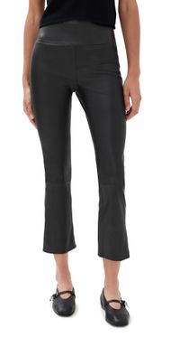 SPRWMN Leather Crop Flare Leggings Black XS