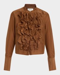 Patti Ruffle Button-Front Shirt