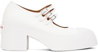 Marni White Pablo Triple-Buckle Mary Jane Heels