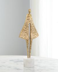 Candid Silhouette Sculpture on Marble, 24" Tall