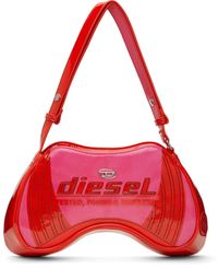 Diesel Sac porté épaule Play rose et rouge
