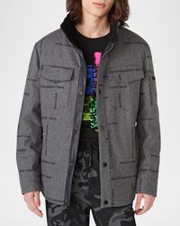 Men's Sherpa-Lined Logo Shirt Jacket