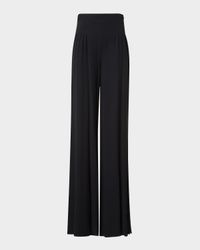 Myriam Pleated Wide Silk-Georgette Pants
