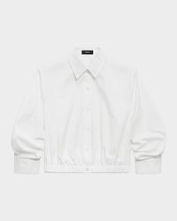 Fixed-Sleeve Poplin Top