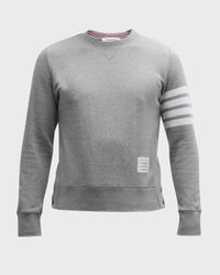 Men's Classic Crewneck Sweatshirt with Striped Sleeve