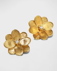 Petali 18K Flower Stud Earrings with Diamonds